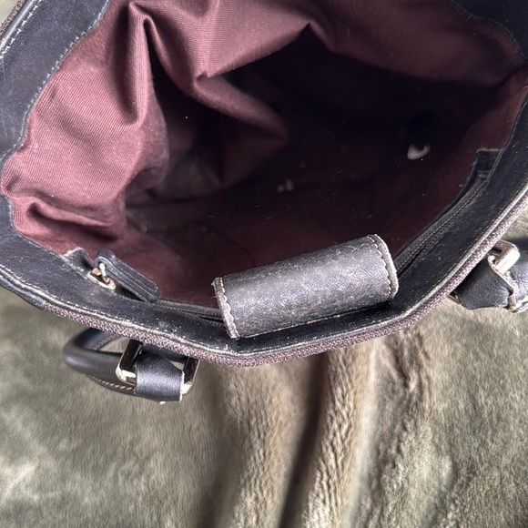 Coach Vintage Classic Legacy Brown Leather and Linen Bonnie Bucket Tote - Picture 14 of 16